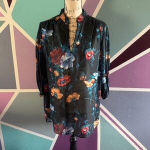 Floral Black MeshShirt